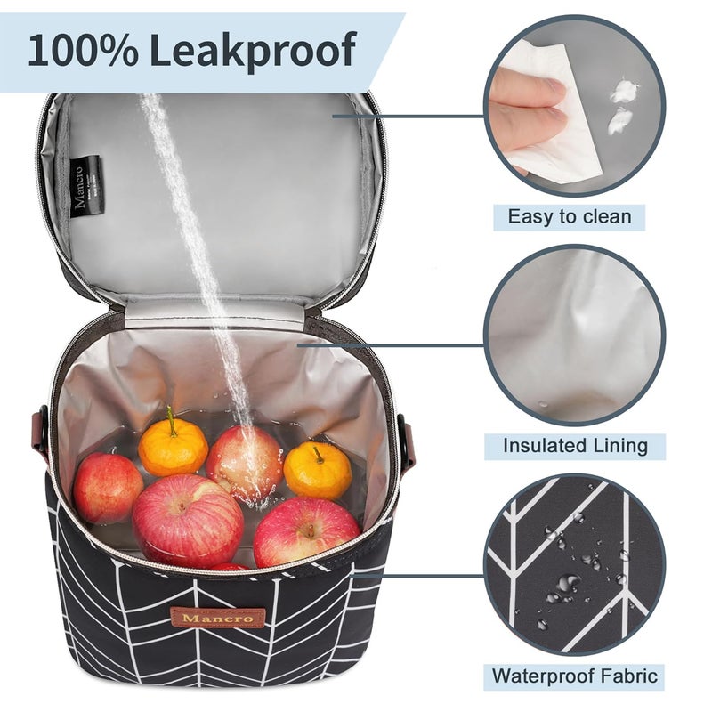 Mancro Breastmilk Cooler Bag Travel, Insulated Baby Bottle Bag with Ice Pack, Fits 4 Baby Bottles Up to 9 Ounce,Leak-Proof & Durable, Black Wave - Image 5